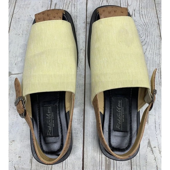 Rodelli Uomo New York Yellow/Brown Slip-On Leather Casual Square Toes Size 10.5 - Picture 13 of 13